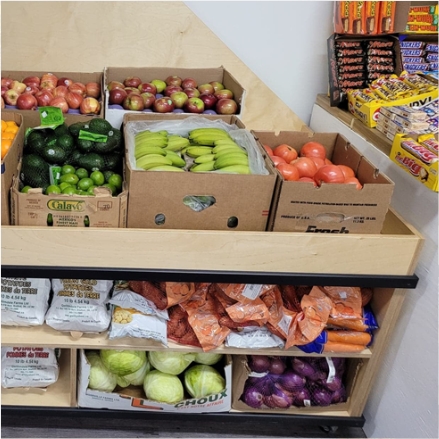 fresh fruits and vegetables at M&R convenience store