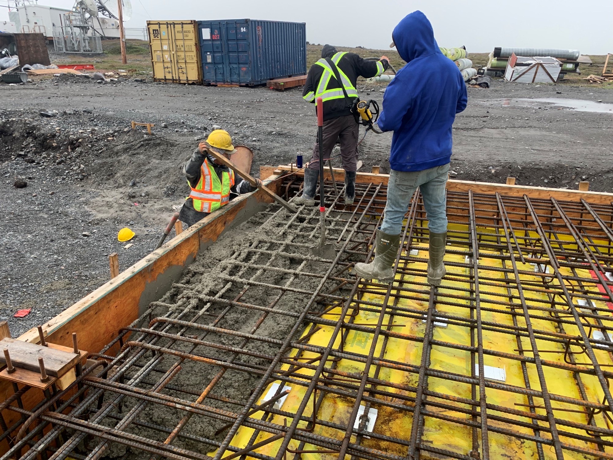 installing rebar for foundation
