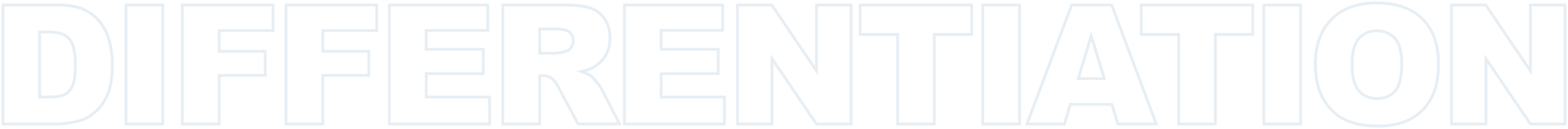 DIFFERENTIATION outlined with a blue stroke