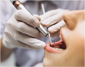family dentist conducting exam